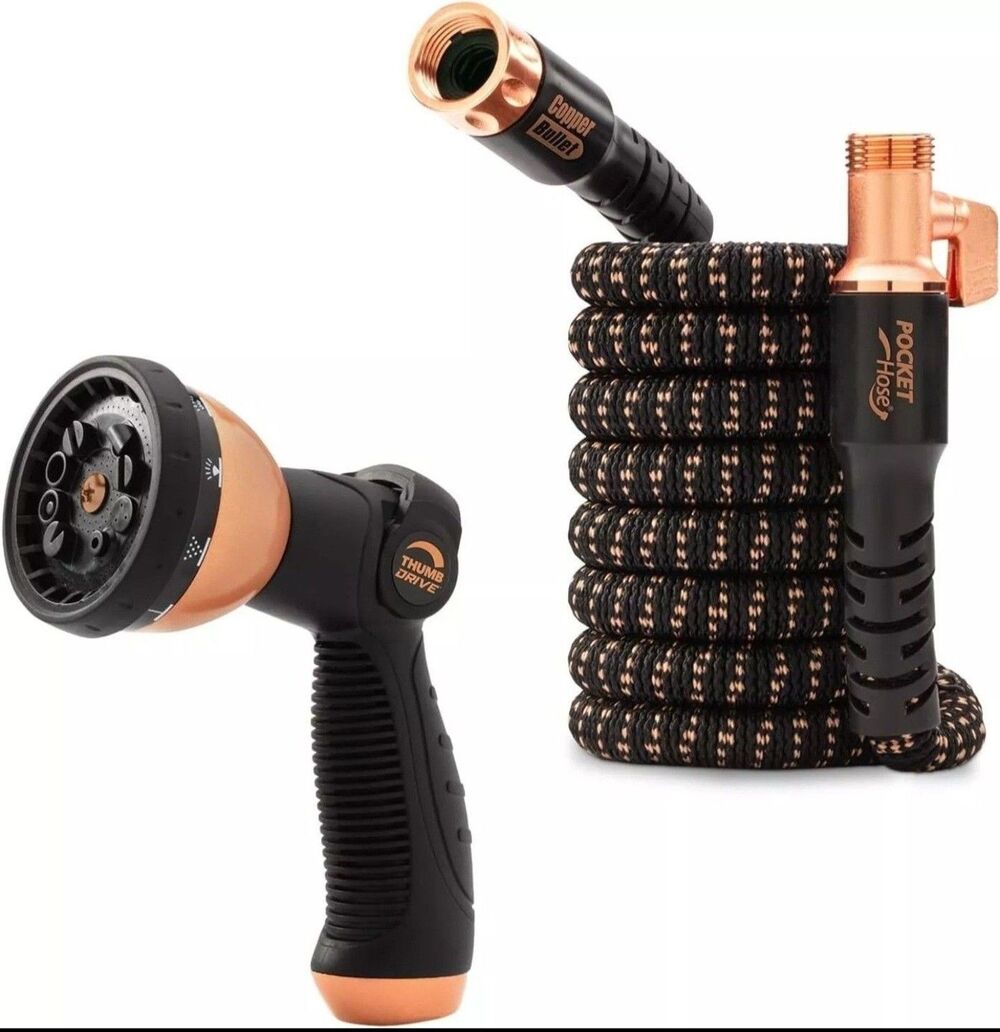 Share Pocket Hose Copper Bullet Expandable 25 Ft with Thumb Nozzle As Seen on TV - Picture 4 of 10